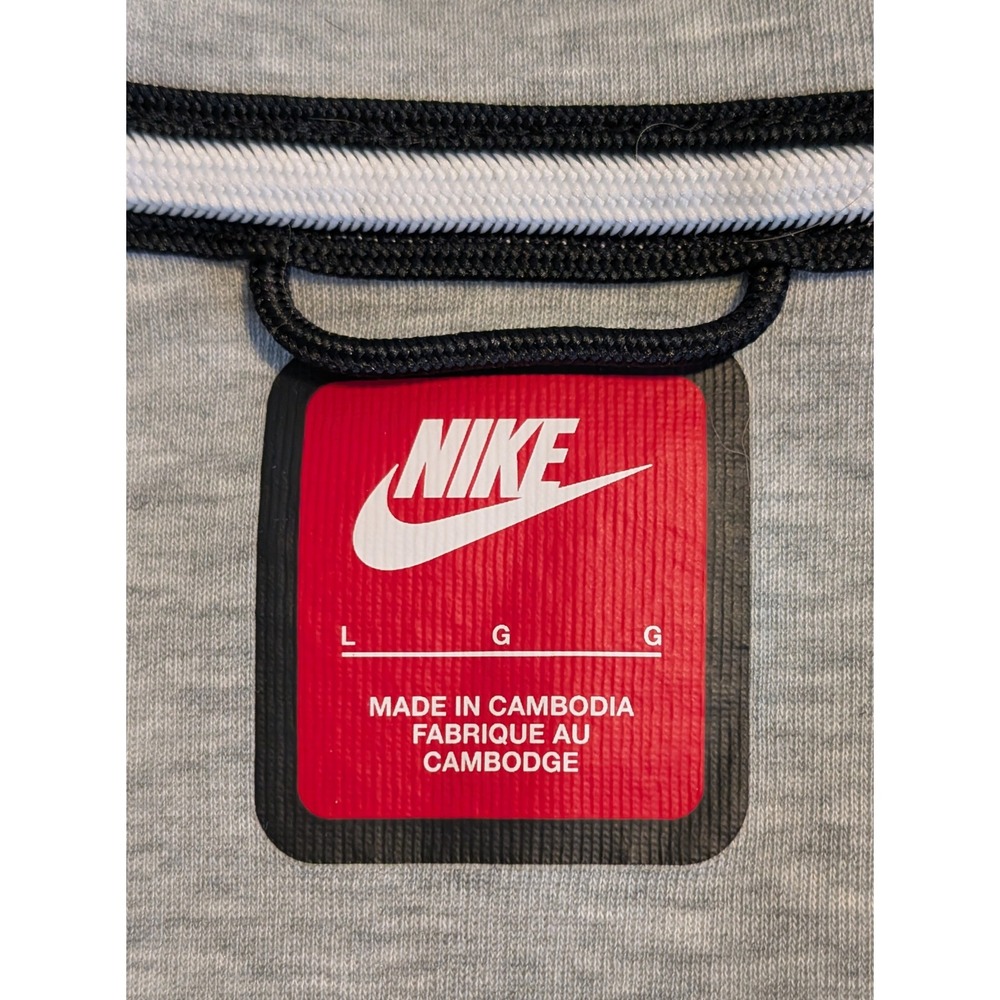 Nike Tech Fleece Full Zip Hoodie Mens L Heather Grey Black CU4489-063 VERY NICE - Picture 7 of 8